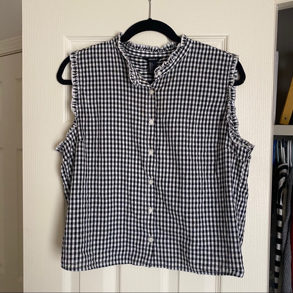 Forever21 Gingham Top (Black and White)